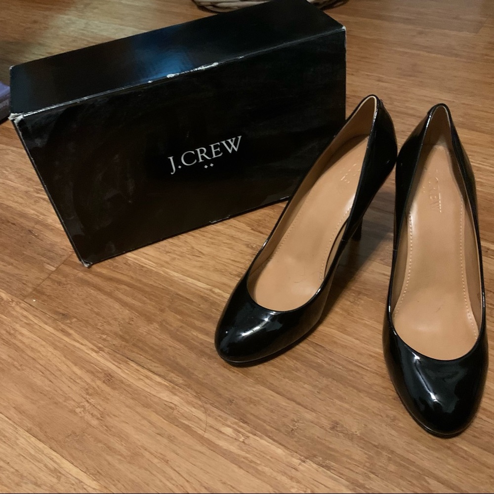 Jcrew Black Stiletto Heels Patent Pumps